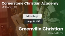 Matchup: Cornerstone Christia vs. Greenville Christian  2018