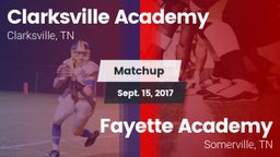 Matchup: Clarksville Academy vs. Fayette Academy  2017