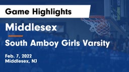 Middlesex  vs South Amboy Girls Varsity Game Highlights - Feb. 7, 2022