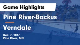 Pine River-Backus  vs Verndale Game Highlights - Dec. 7, 2017