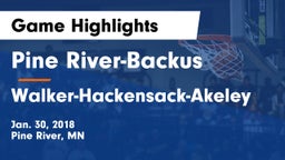 Pine River-Backus  vs Walker-Hackensack-Akeley  Game Highlights - Jan. 30, 2018