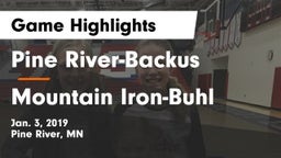 Pine River-Backus  vs Mountain Iron-Buhl Game Highlights - Jan. 3, 2019