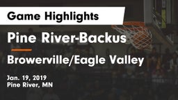 Pine River-Backus  vs Browerville/Eagle Valley  Game Highlights - Jan. 19, 2019