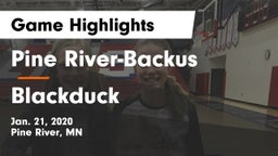 Pine River-Backus  vs Blackduck  Game Highlights - Jan. 21, 2020