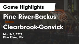 Pine River-Backus  vs Clearbrook-Gonvick  Game Highlights - March 5, 2021