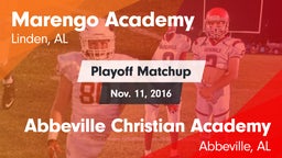 Matchup: Marengo Academy vs. Abbeville Christian Academy  2016