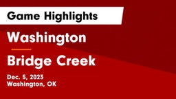 Washington  vs Bridge Creek  Game Highlights - Dec. 5, 2023