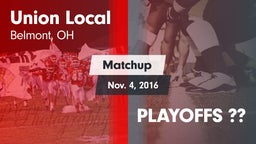 Matchup: Union Local vs. PLAYOFFS ?? 2016