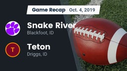 Recap: Snake River  vs. Teton  2019