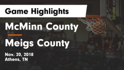 McMinn County  vs Meigs County Game Highlights - Nov. 20, 2018