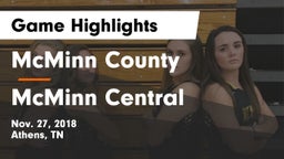 McMinn County  vs McMinn Central Game Highlights - Nov. 27, 2018