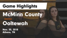 McMinn County  vs Ooltewah  Game Highlights - Nov. 30, 2018