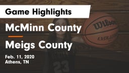 McMinn County  vs Meigs County  Game Highlights - Feb. 11, 2020