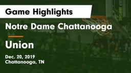 Notre Dame Chattanooga vs Union  Game Highlights - Dec. 20, 2019