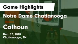 Notre Dame Chattanooga vs Calhoun  Game Highlights - Dec. 17, 2020