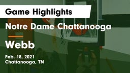 Notre Dame Chattanooga vs Webb  Game Highlights - Feb. 18, 2021