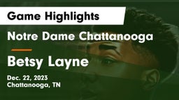 Notre Dame Chattanooga vs Betsy Layne  Game Highlights - Dec. 22, 2023