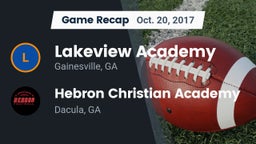 Recap: Lakeview Academy  vs. Hebron Christian Academy  2017