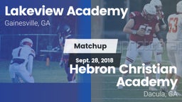 Matchup: Lakeview Academy vs. Hebron Christian Academy  2018