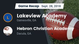 Recap: Lakeview Academy  vs. Hebron Christian Academy  2018
