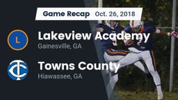 Recap: Lakeview Academy  vs. Towns County  2018