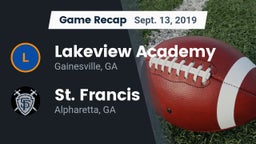 Recap: Lakeview Academy  vs. St. Francis  2019