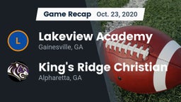 Recap: Lakeview Academy  vs. King's Ridge Christian  2020