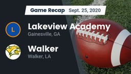 Recap: Lakeview Academy  vs. Walker  2020