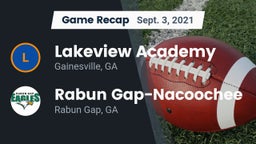 Recap: Lakeview Academy  vs. Rabun Gap-Nacoochee  2021