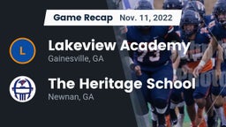 Recap: Lakeview Academy  vs. The Heritage School 2022