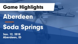 Aberdeen  vs Soda Springs Game Highlights - Jan. 12, 2018