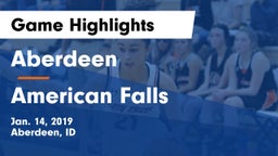 Aberdeen  vs American Falls  Game Highlights - Jan. 14, 2019