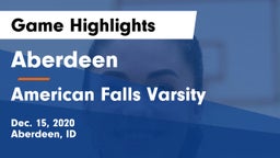Aberdeen  vs American Falls Varsity Game Highlights - Dec. 15, 2020