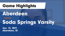 Aberdeen  vs Soda Springs Varsity Game Highlights - Jan. 13, 2021