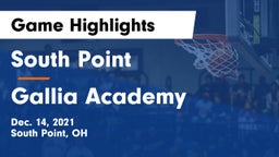 South Point  vs Gallia Academy Game Highlights - Dec. 14, 2021