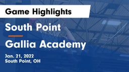 South Point  vs Gallia Academy Game Highlights - Jan. 21, 2022