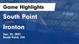 South Point  vs Ironton  Game Highlights - Jan. 25, 2022