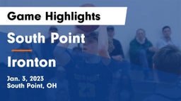 South Point  vs Ironton  Game Highlights - Jan. 3, 2023