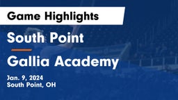 South Point  vs Gallia Academy Game Highlights - Jan. 9, 2024