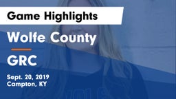 Wolfe County  vs GRC Game Highlights - Sept. 20, 2019