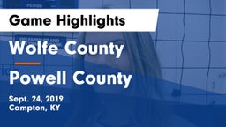 Wolfe County  vs Powell County  Game Highlights - Sept. 24, 2019