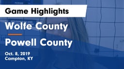 Wolfe County  vs Powell County   Game Highlights - Oct. 8, 2019