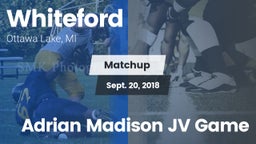 Matchup: Whiteford vs. Adrian Madison JV Game 2018