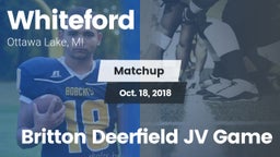 Matchup: Whiteford vs. Britton Deerfield JV Game 2018