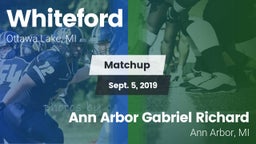 Matchup: Whiteford vs. Ann Arbor Gabriel Richard  2019