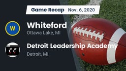 Recap: Whiteford  vs. Detroit Leadership Academy 2020