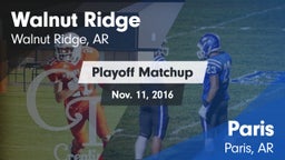 Matchup: Walnut Ridge vs. Paris  2016