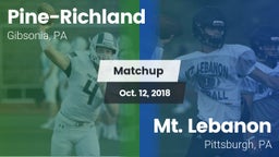 Matchup: Pine-Richland vs. Mt. Lebanon  2018