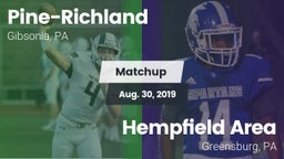 Matchup: Pine-Richland vs. Hempfield Area  2019