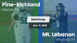 Matchup: Pine-Richland vs. Mt. Lebanon  2019